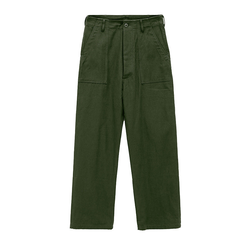 Men's Solid Color Retro Casual Pants