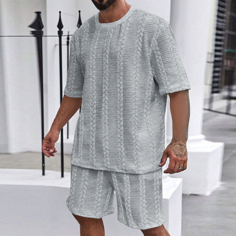 Fashion Shorts Sports Knitted Men's Suit