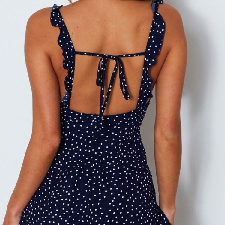 Polka-dot Strappy summer Dress Women