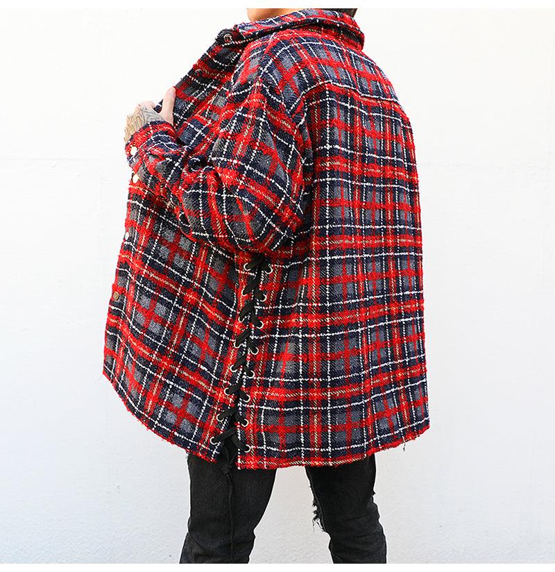 Casual All-match Loose flannel shirt Jacket Men