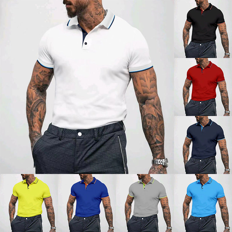 Polo Collar Short Sleeved Polo T-shirt