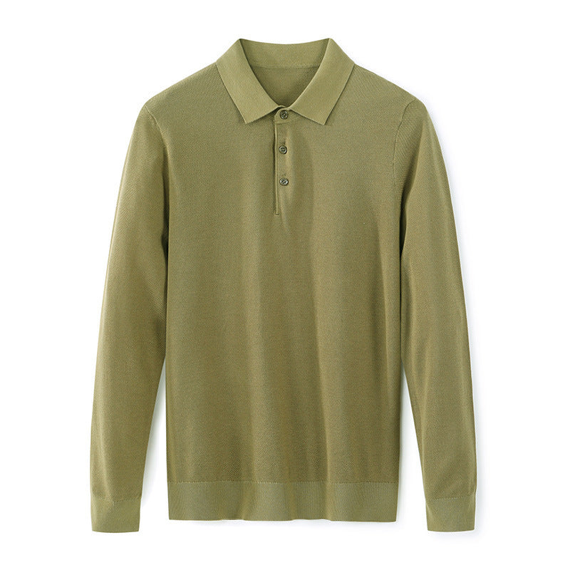 Men's Long Sleeve Mulberry Silk T-shirt