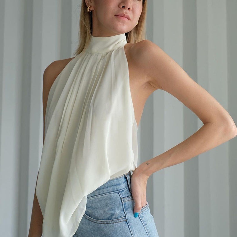 Chiffon Solid Color Vest shirt