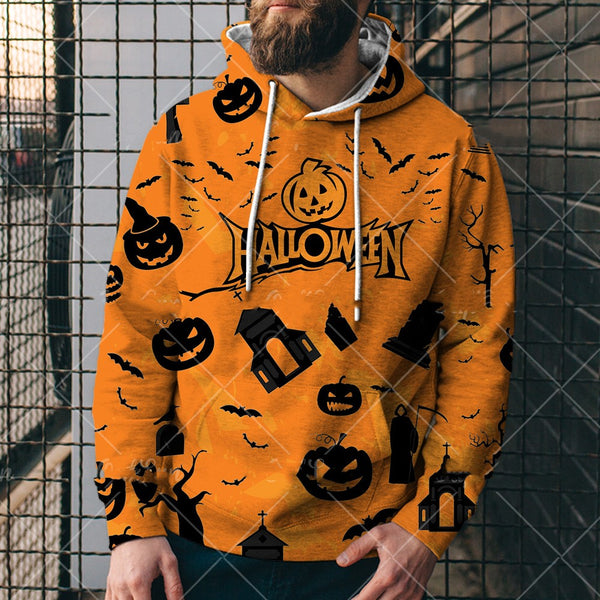 Suéter estampado de la serie Halloween Pumpkin Head
