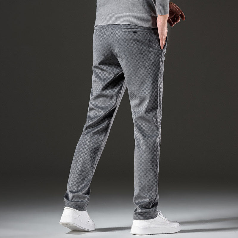 Men's High Waist Loose Straight Young And Middle-aged Corduroy Trousers