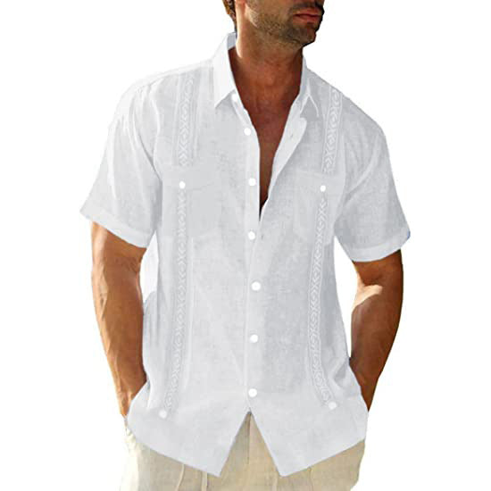 Men's Casual Guayabera Cuban Shirt