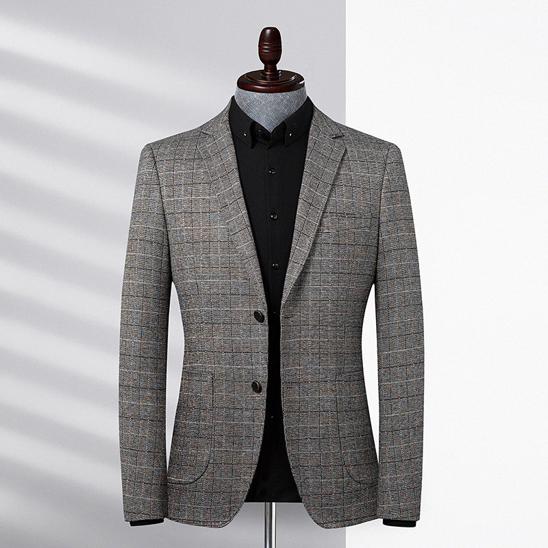 Plaid Suit Men Stretch Casual Slim Fit suit