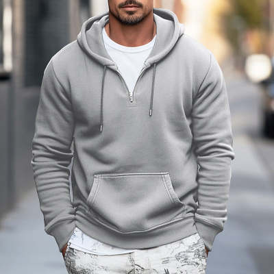 Fall Zipper Hooded Sweater for men