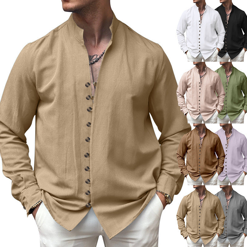 Men's Ethnic Linen Casual Loose Style Shirt