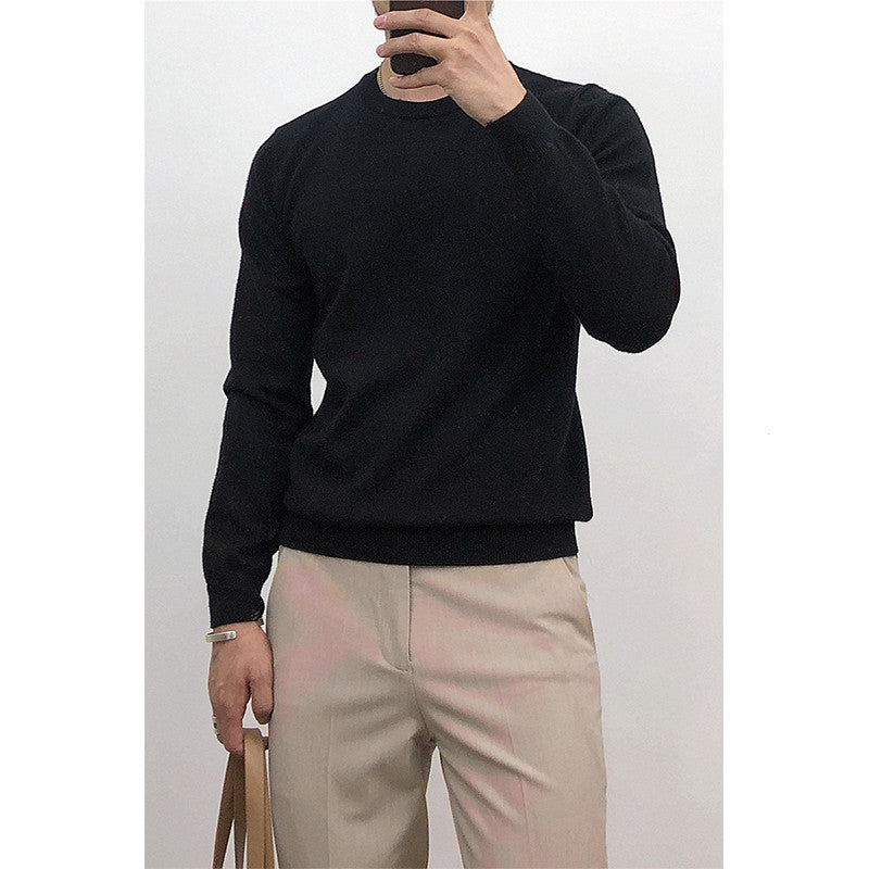 Men Thin Round Neck Bottoming Sweater