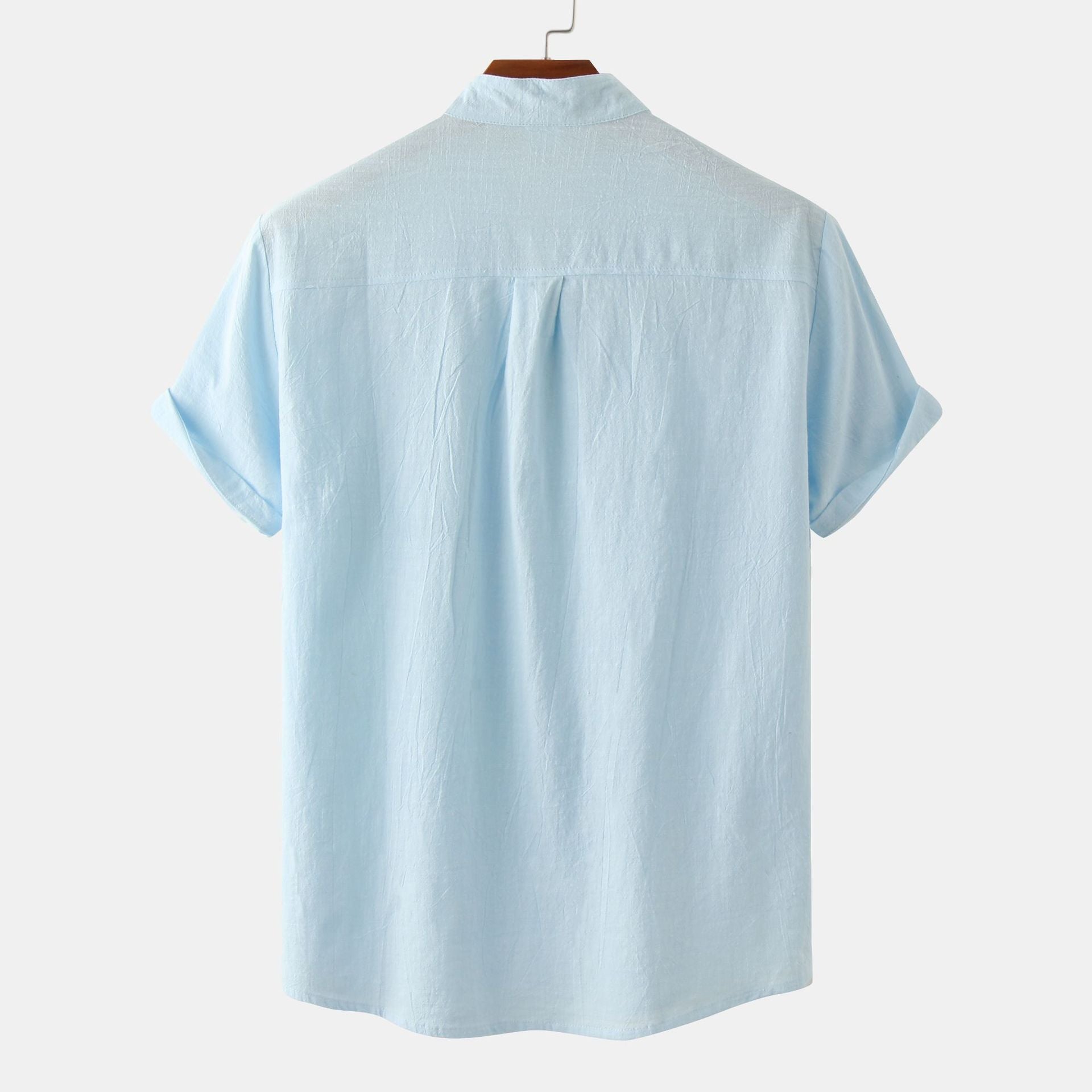 Casual Solid Color short sleeve summer shirt for men