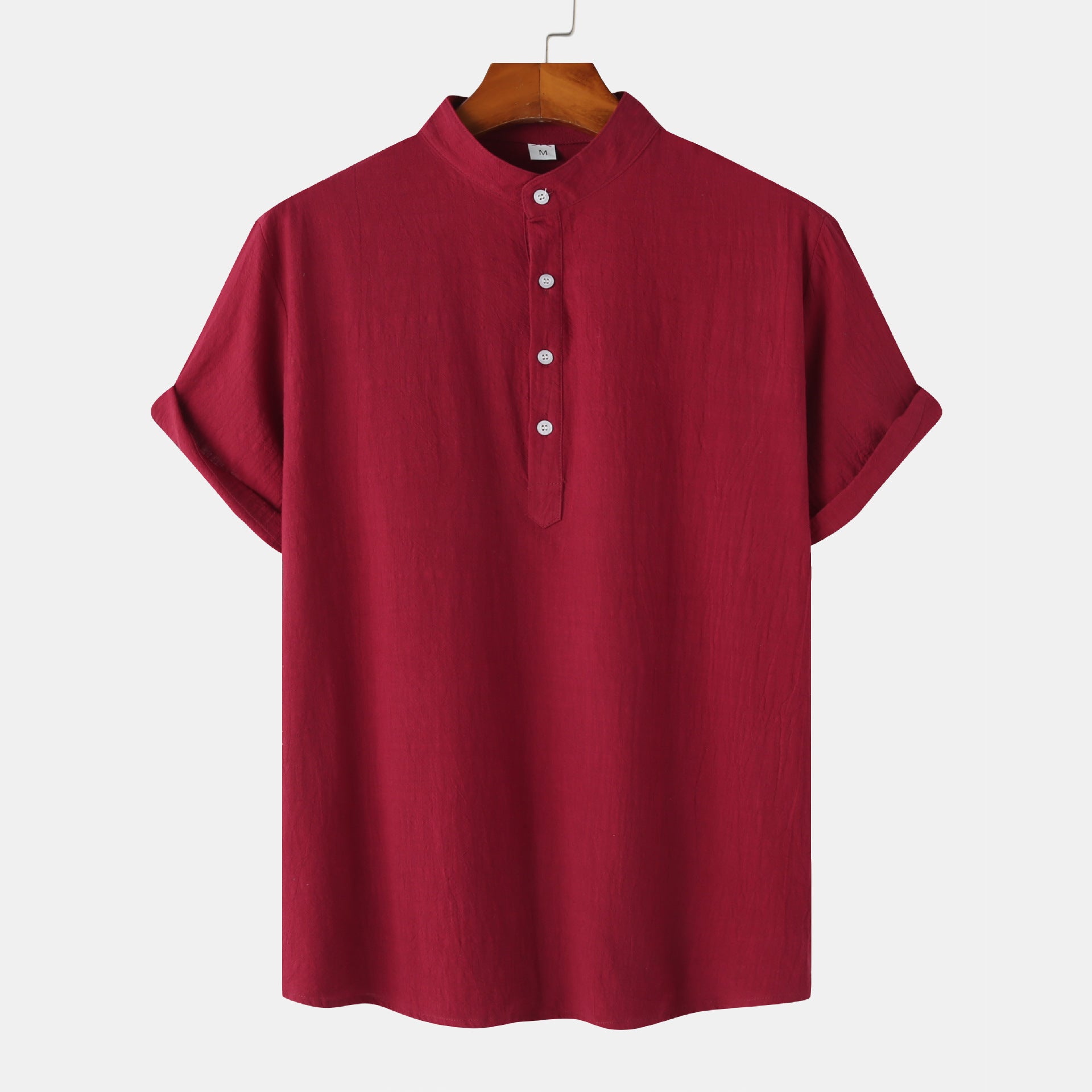 Casual Solid Color short sleeve summer shirt for men