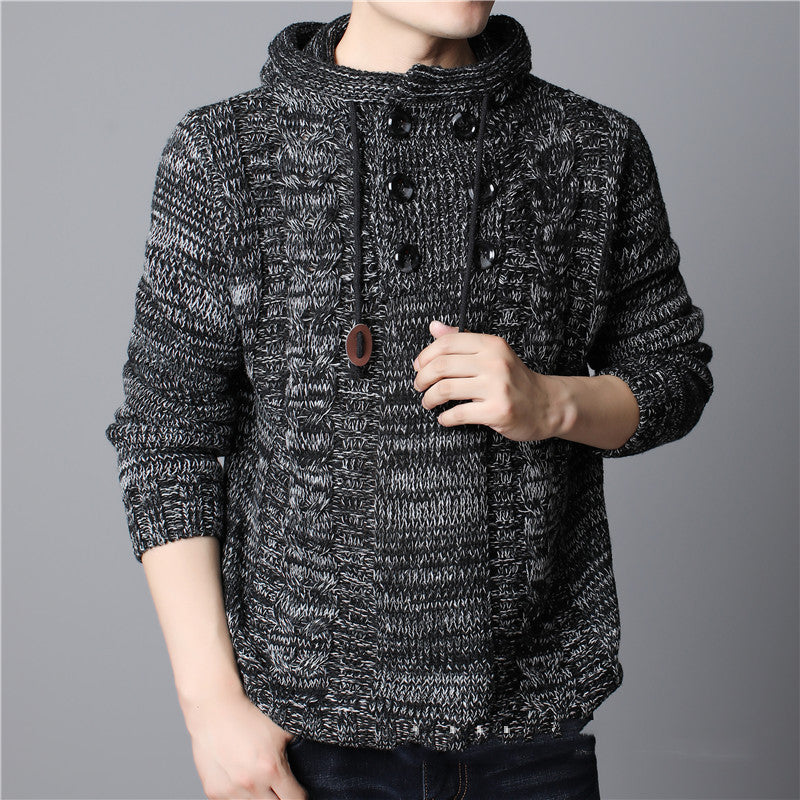 Men's Long-sleeved Thickened Hooded Sweater