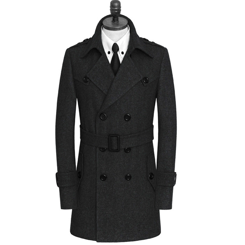 Young And Middle-aged Cashmere Tweed Trench Coat men