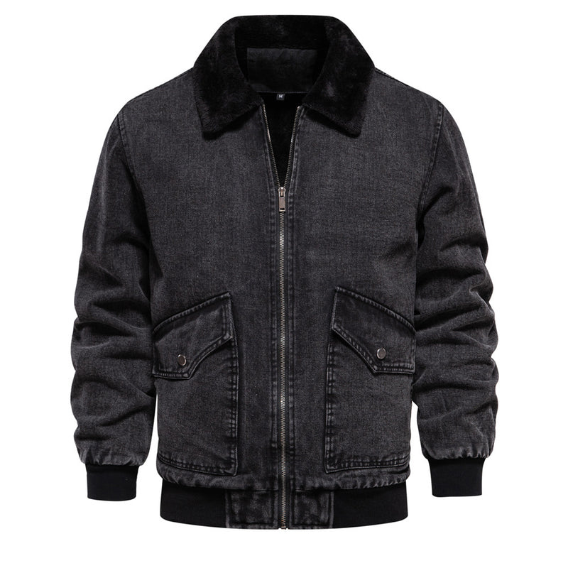 Chaqueta vaquera de felpa para hombre