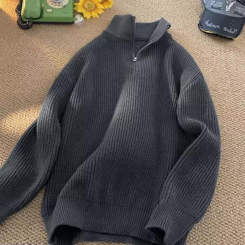 Men's Half Zip Turtleneck Knitting Sweater