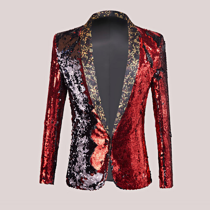 party Performance Dress Men's Double-sided Sequined Suit blazer