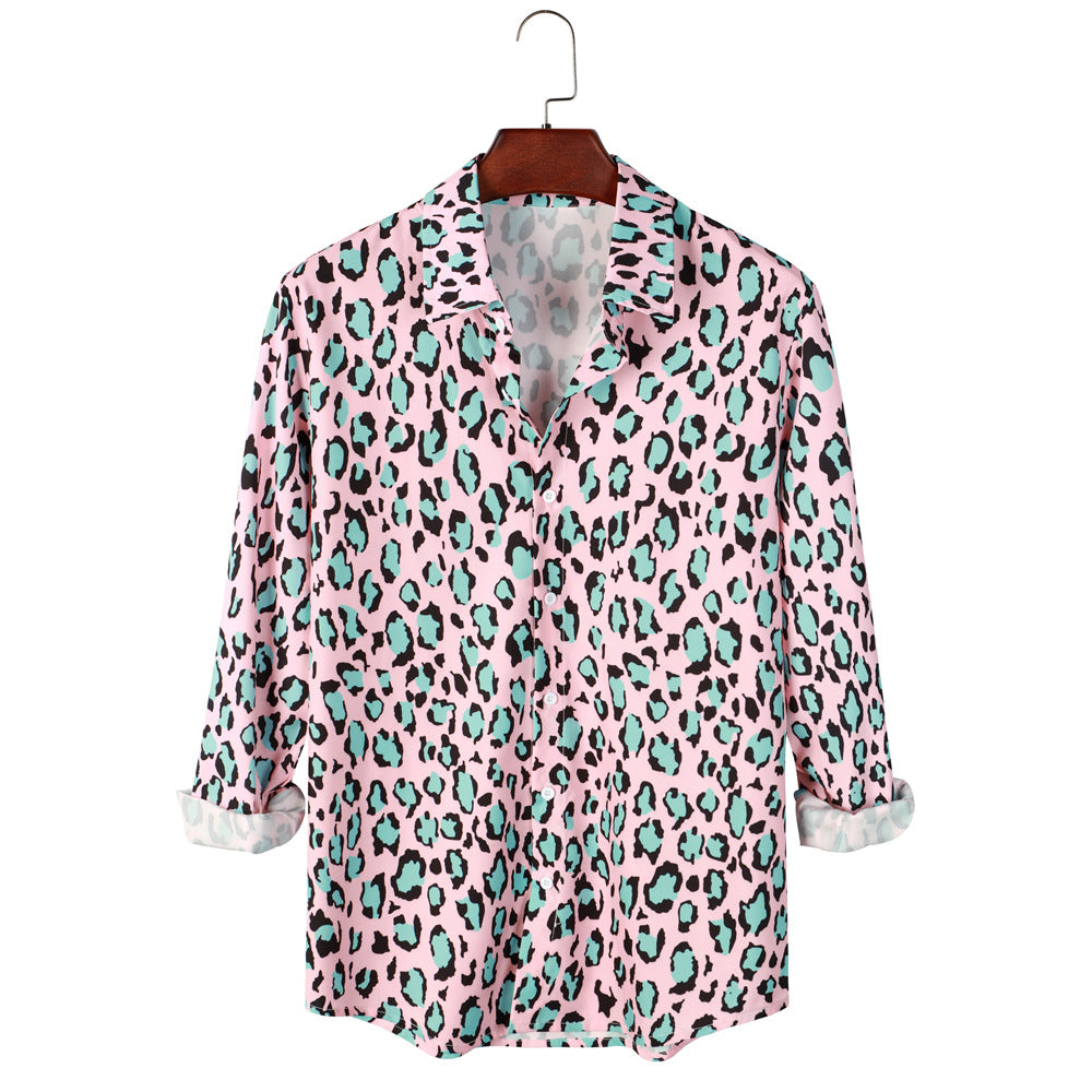 Casual Hong Kong Style Printed Long Sleeved Men's And Women's Shirts