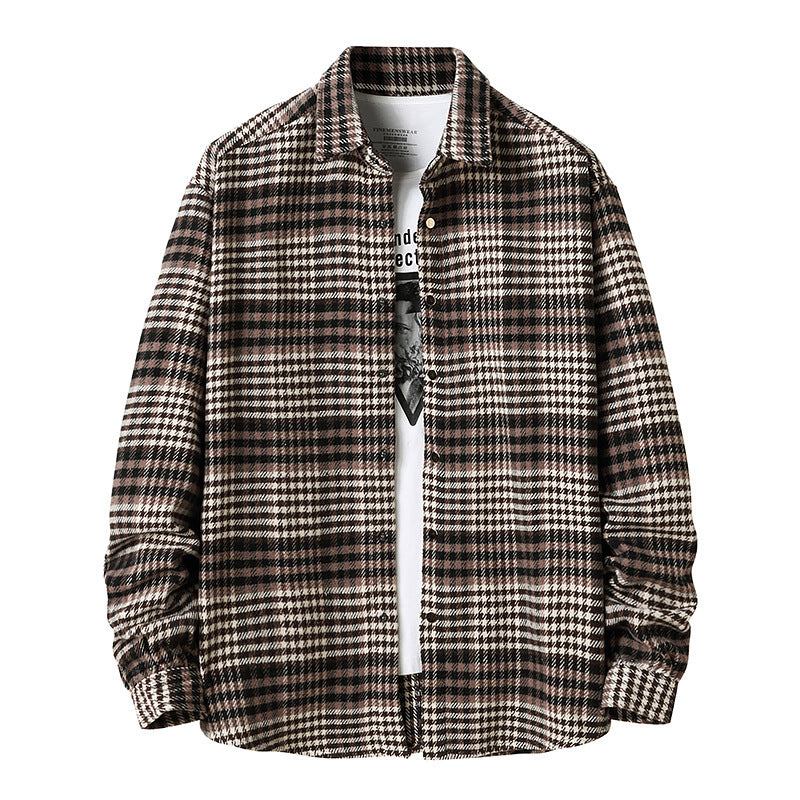 Flannel Thick Plaid Shirt Men's