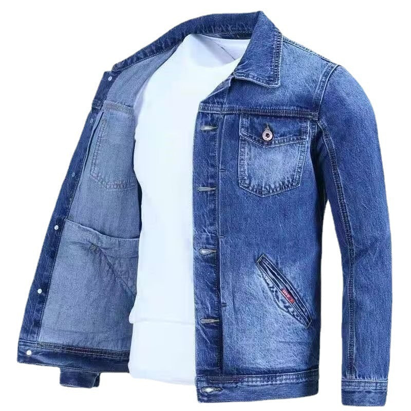 Slim fit denim jacket men