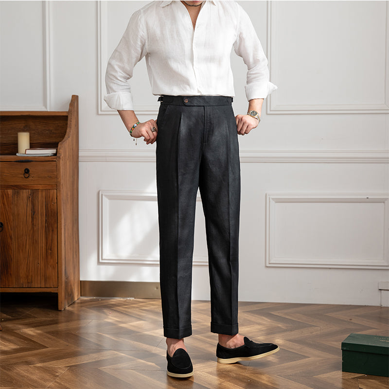 Monte Carlo Linen Pleated Trousers