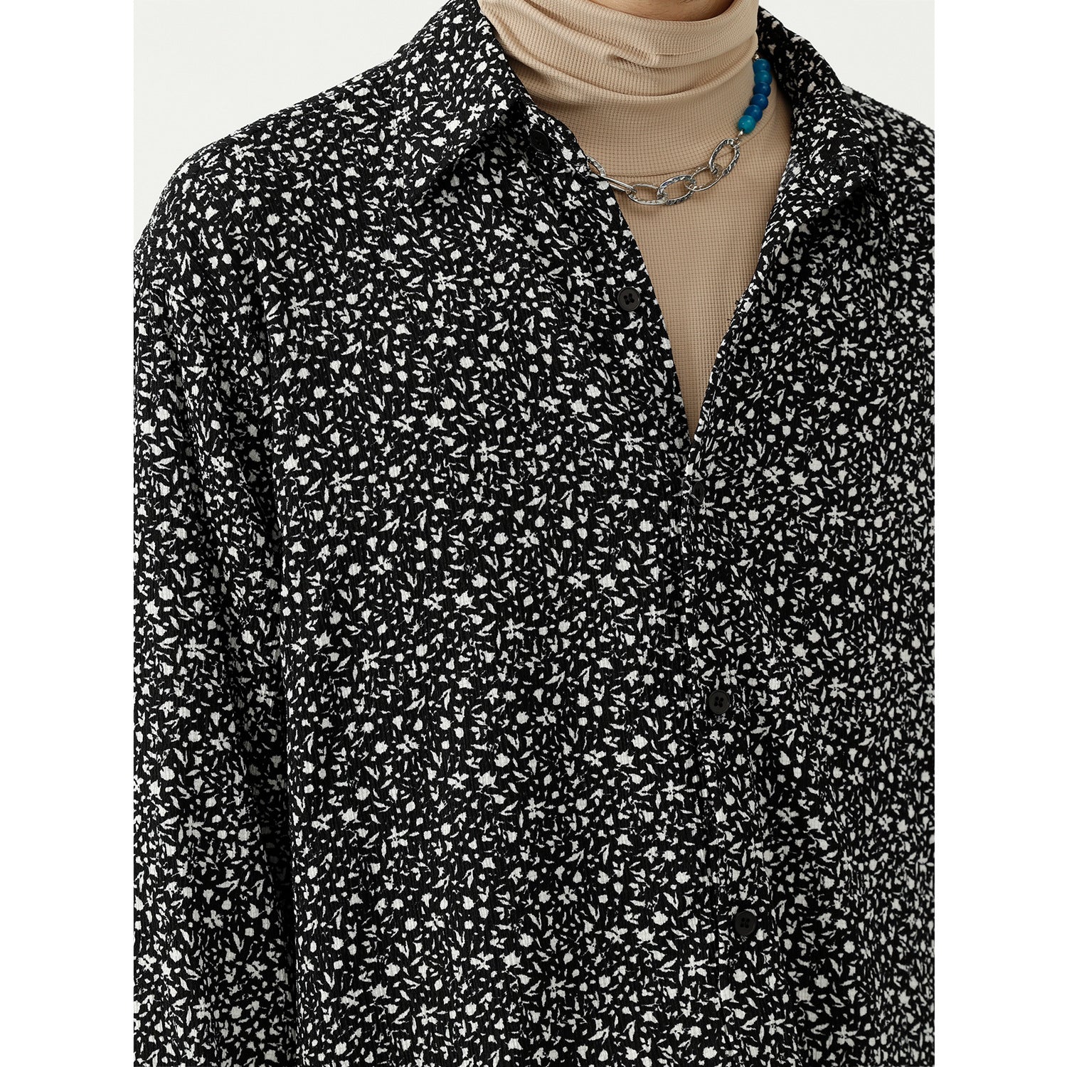 Men's Loose Ruffian Handsome Long-sleeved Shirt