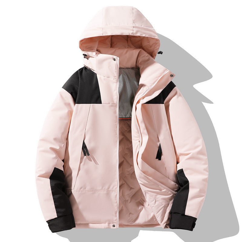 Thermal Windproof Waterproof Detachable Hat Cotton-padded Coat