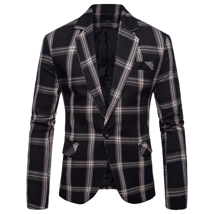 Casual Plaid Suit Coat for men