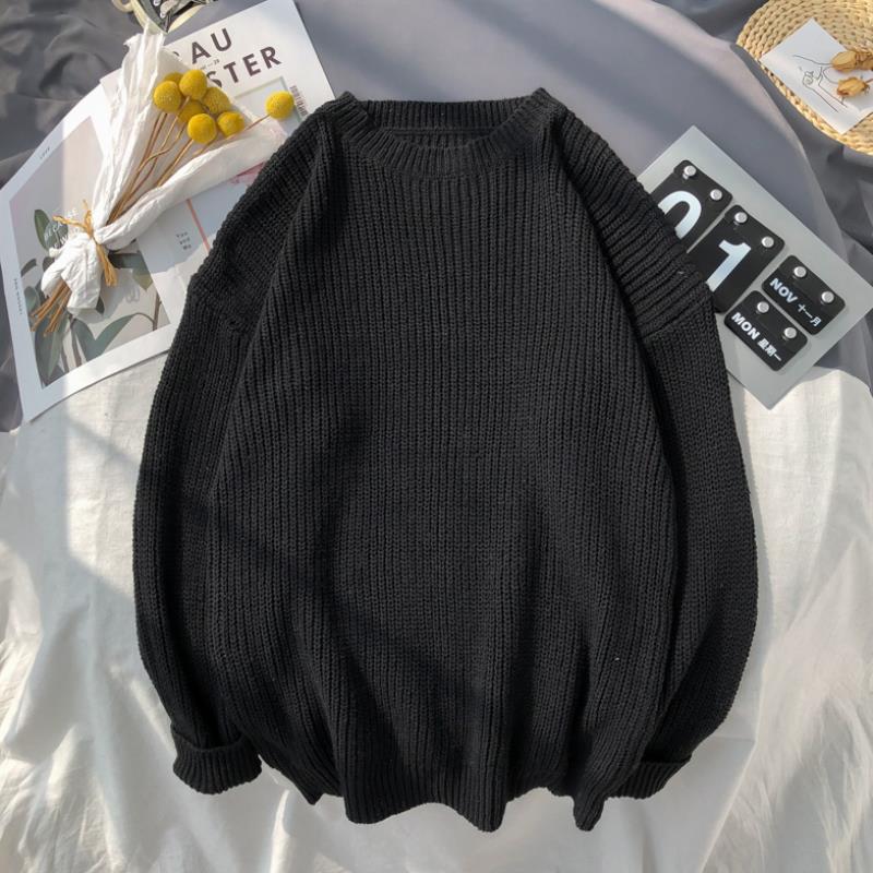 Men's Solid Color Round Neck Sweater