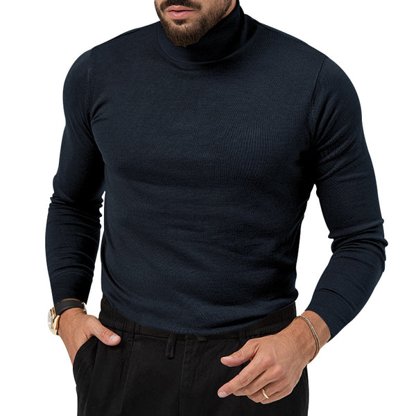 High-elastic Turtleneck Knitted Cashmere Sweater