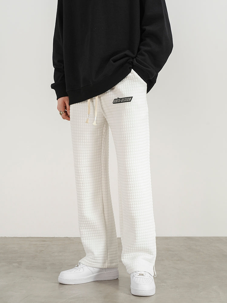 Waffle Check Side Zip Track Pants