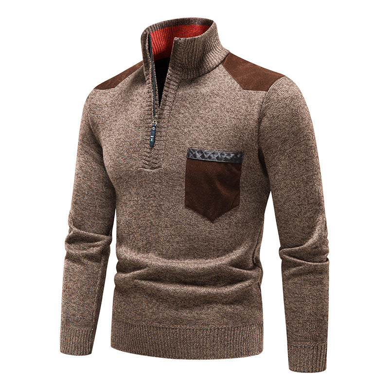 Maglione con cerniera pullover spesso e morbido