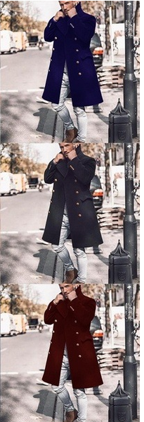 Winter Coat Mid-length Double-breasted Woolen Trench Coat