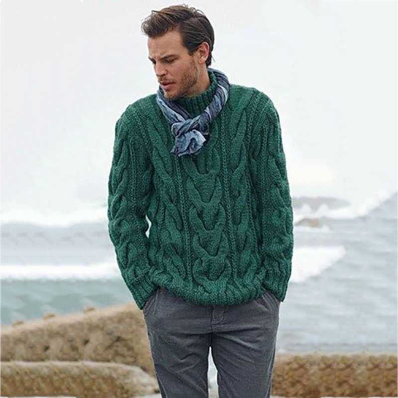 Maglione imbottito a maniche lunghe da uomo alla moda