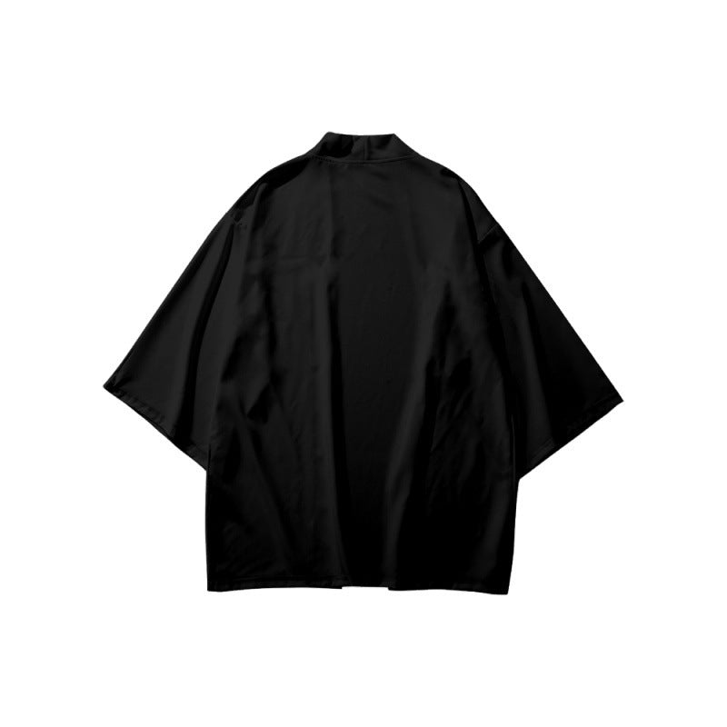 Men's Fashion 3D Printed Cropped Robe Cardigan Shirt