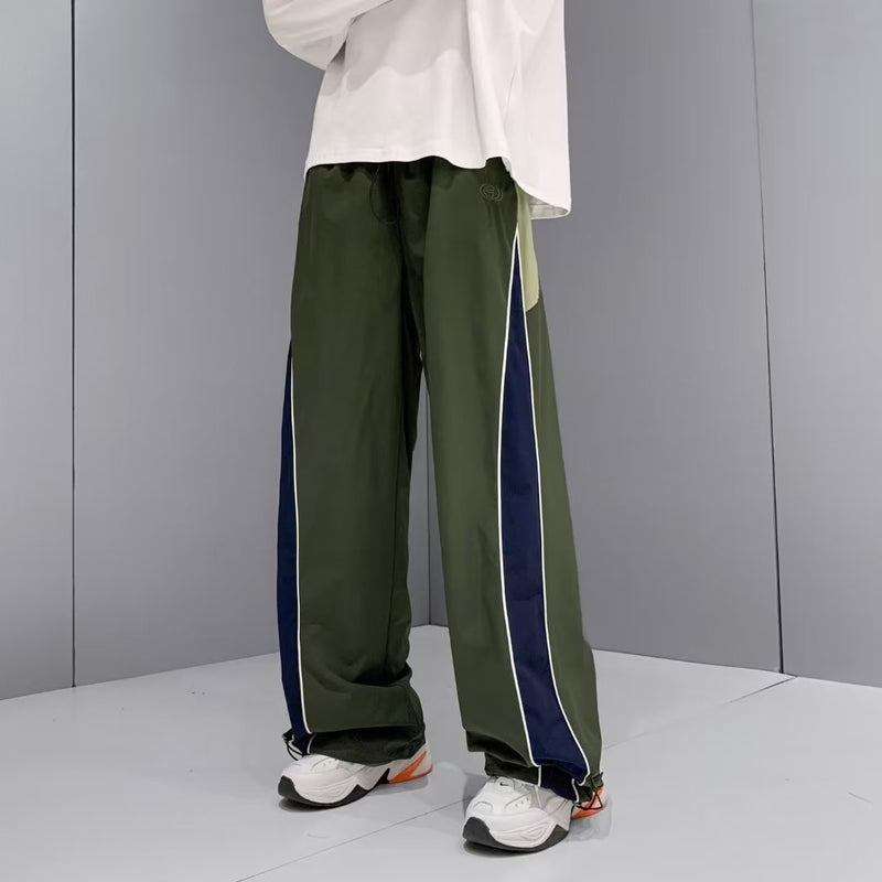 American side striped school uniform pants for men spring and autumn