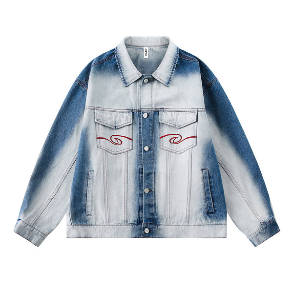 Tie-dye Gradient Denim Jacket