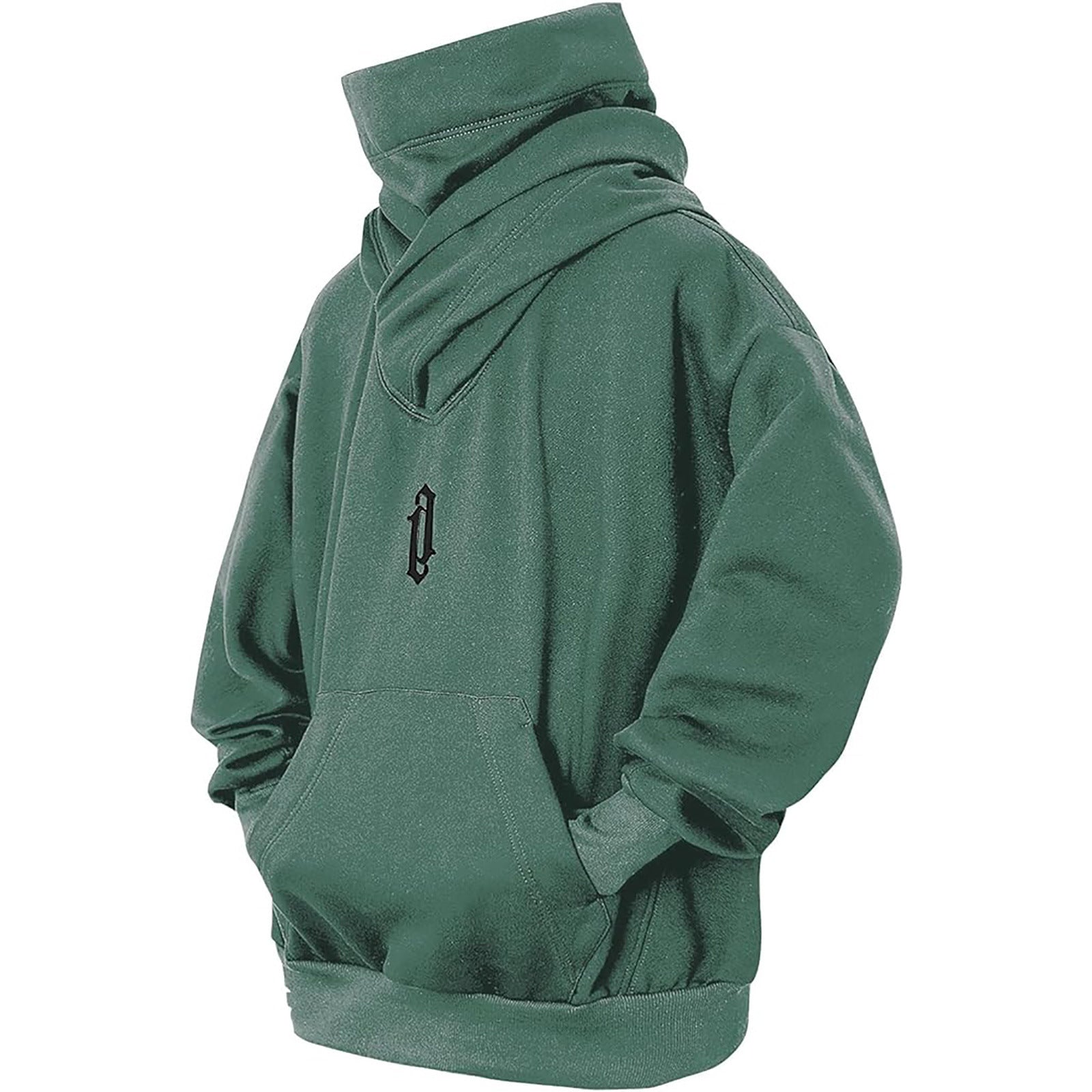 Pull à capuche ample et décontracté à col montant pour homme