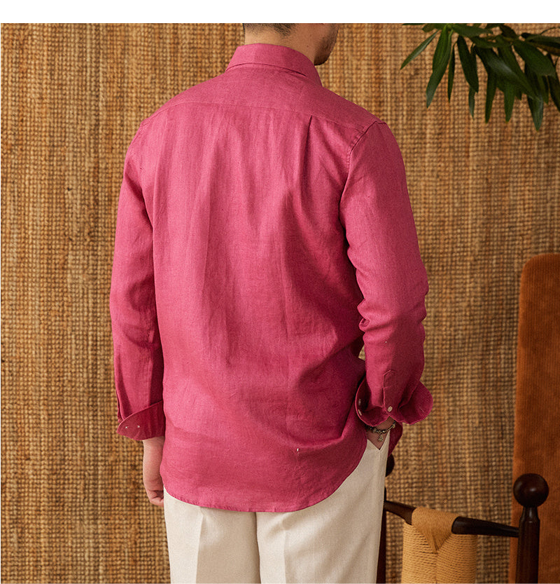 Linen Italian Long Sleeve Casual Shirt for men