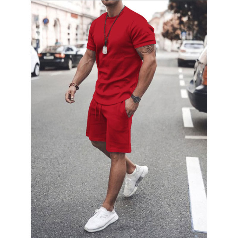 Short Sleeve Shorts Two-Piece Sports And Leisure summer suit for men