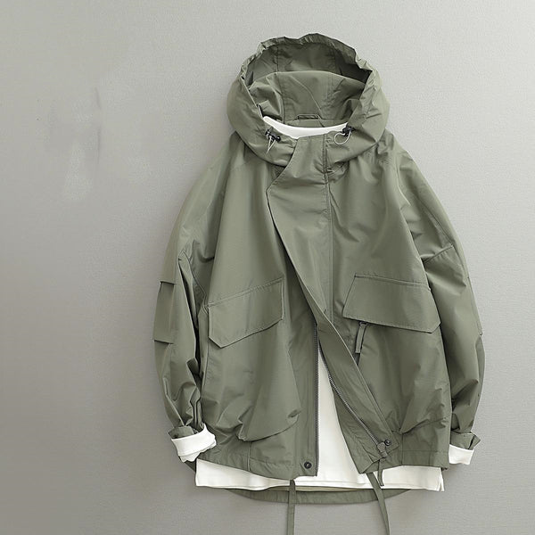 Spring And Autumn Japanese-style Retro Short Windproof Hood Jacket men