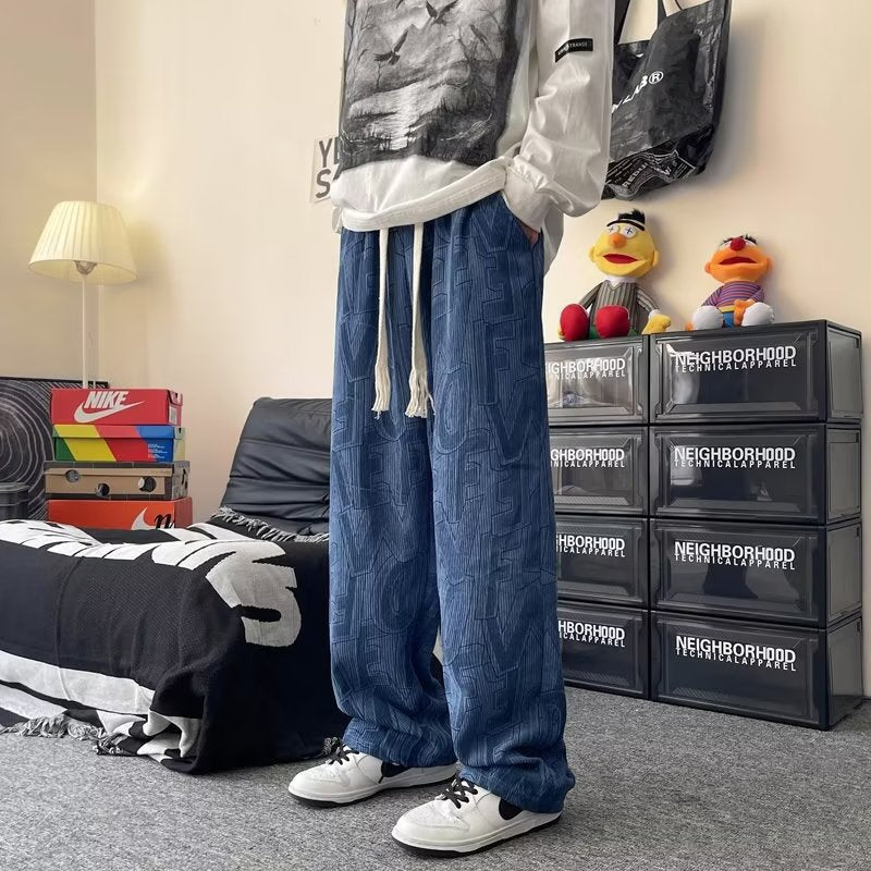 Ins High Street Hip Hop Straight Loose-fitting Mopping Pants