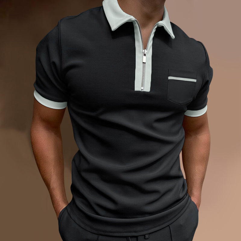 Men's Lapel Slim Pocket POLO t-Shirt