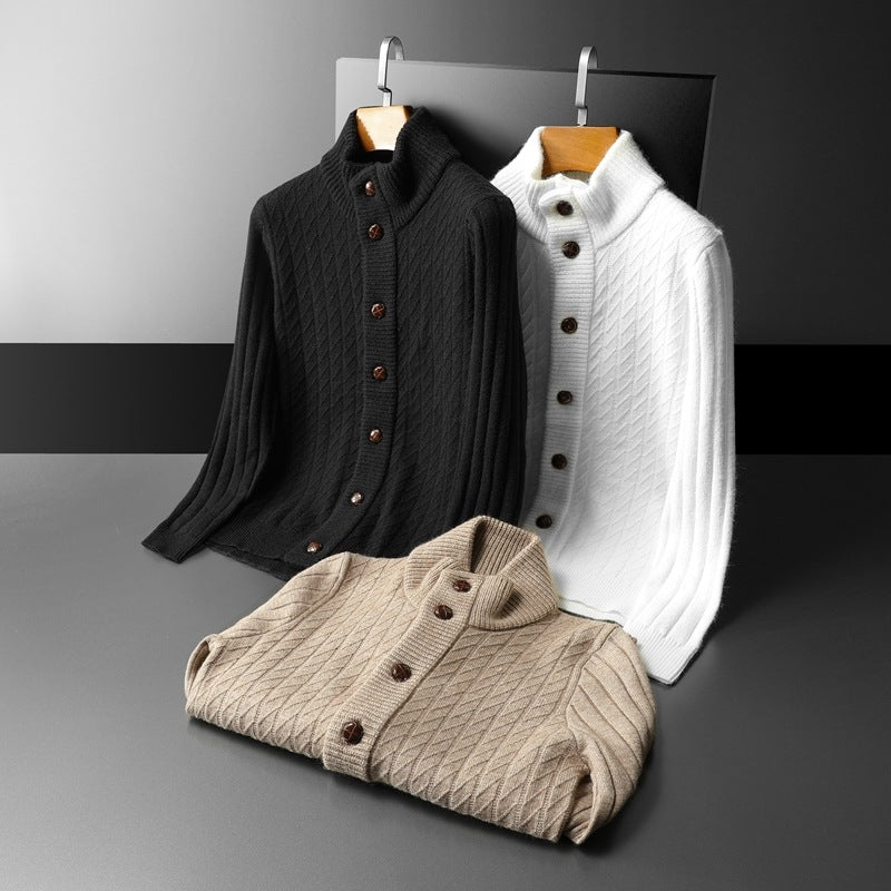 Suéter de punto con botones y abrigo tipo cárdigan para hombre