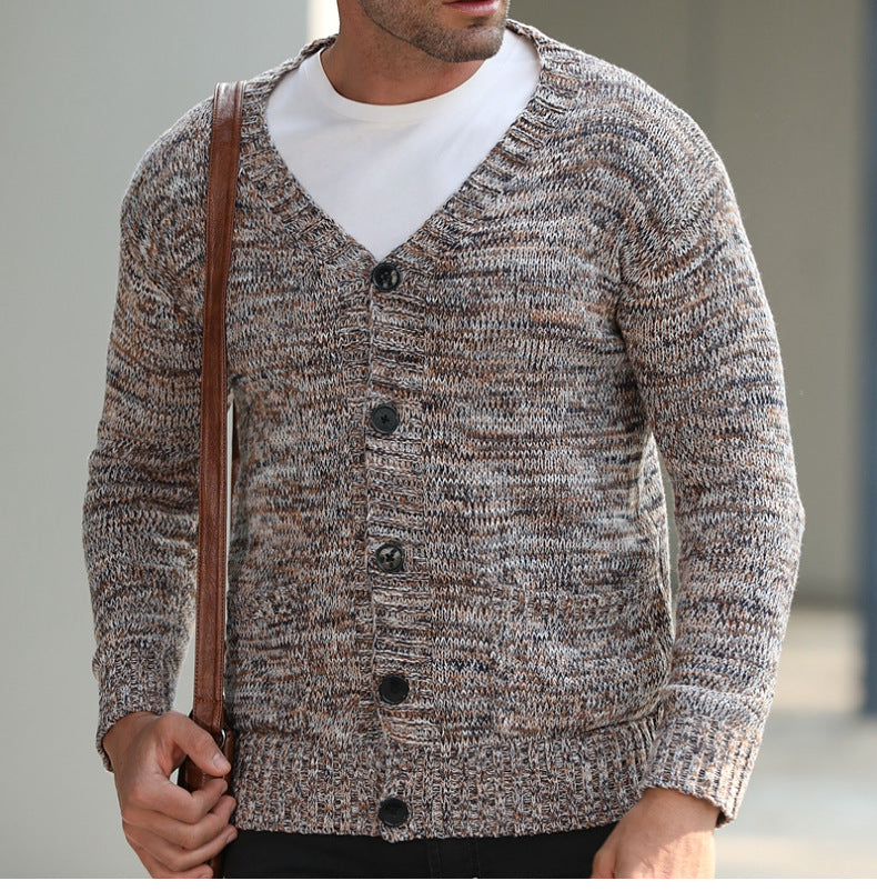 Maglione sottile in misto lana per uomo autunno e inverno