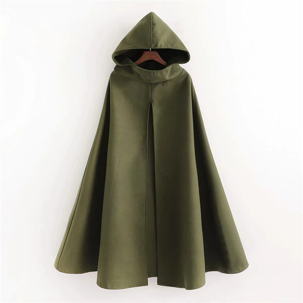 Temperament Light Mature Hooded Cloak Coat