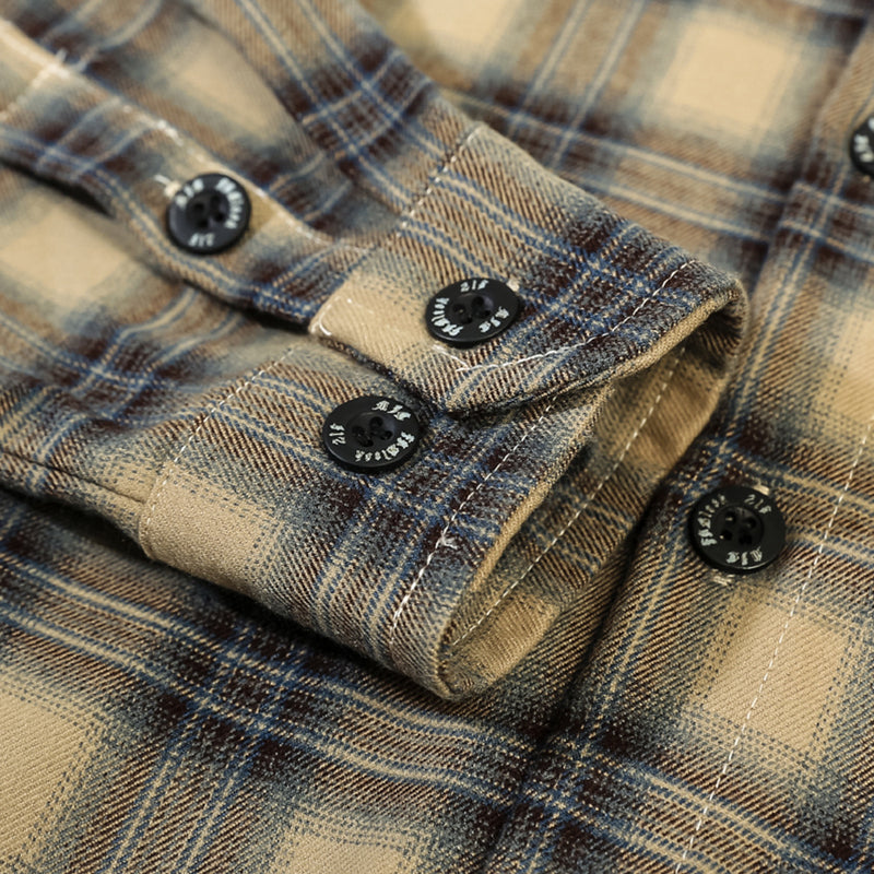 American Retro Plaid Shirt Men