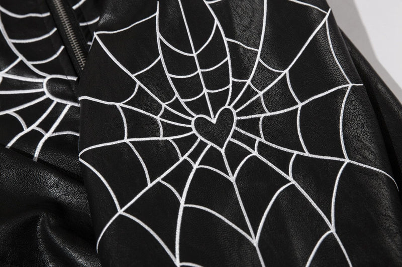 Chaqueta de cuero informal estampada camarada Spiderman