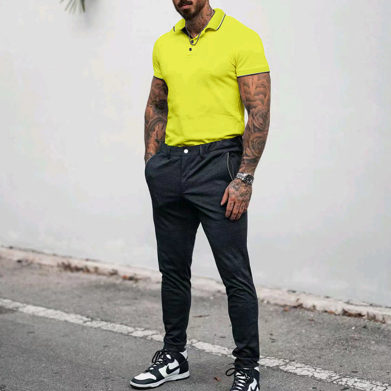 Polo Collar Short Sleeved Polo T-shirt