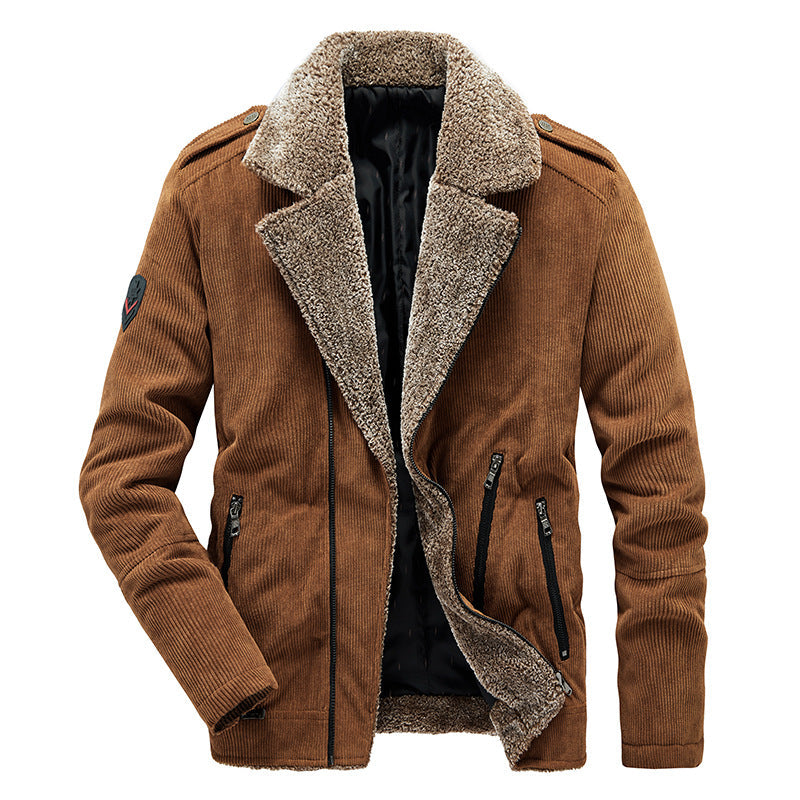 Corduroy Loose And Thick Plus Size Men's Cotton Coat